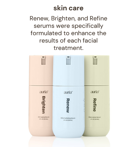 Skin care - Renew, Brighten, and Refine serums were specifically formulated to enhance the results of each facial treatment.